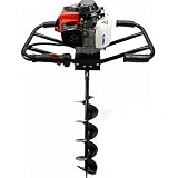 XtremepowerUS 2 Man 63CC 2-Stroke Planting Gas Post Hole Digger Dirt Fence Plant EPA Motor (Digger + 6" Bit Kit)