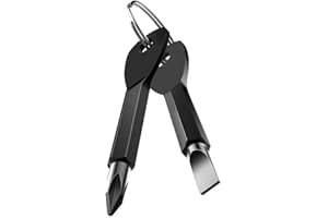 ROSTIVO Screwdriver Keychain Pocket Repair Tool Multi Mini Cool Gadgets for Men Small Gift for Women (Black)