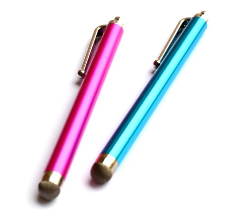 Bargains DepotÂ® Pink/Blue 2 pack of SENSITIVE / CONDUCTIVE HYBRID FIBER TIP Capacitive Stylus/styli Universal Touch Screen Pen for Cell Phone/Tablet : Creative Ziio 10 // Creative Ziio 7 // Dell Lattitude 10 // Dell XPS 10 // Double Power DOPO D7015