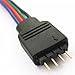SoundOriginal LED 5050 RGB Strip Light Connector - Strip to Power Adaptor - 5050 to Transformer DC Jack - 4 Conductor 10mm Wide 5050 RGB Multicolor Free Welding Connector Cable 6inch (5pcs/Pack)