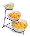 3 Tiered Chip and Dip Set with Metal Rack, Three Tier Dessert and Snack Server
