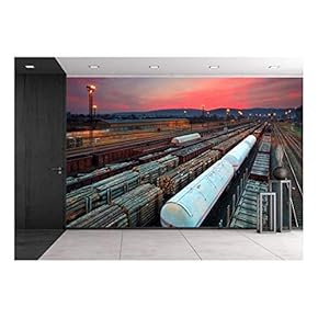 Cargo Train Platform at Sunset - Canvas Art Wall Decor - 66"x96"