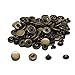 30 Sets Heavy Duty Snap Fasteners, BetterJonny 15mm Antique Brass Poppers Press Stud Rivet for Leather Craft Sewing Clothing