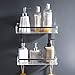 KES 2-Tier Bathroom Shelf No Drill Rectangle Shower Caddy Organizer Aluminum Without Drilling Screw Free Wall Mount Anodized, A4028BDF