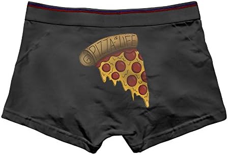 JingleBoo Pizza Is Life Men's Comfortable Panties Large Black