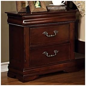 FA Furnishing Winsford Louie Phillipe Night Stand with Hidden Drawer in Cherry