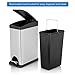 Fortune Candy Step Trash Can,Carbon Steel Garbage Can with Lid and Plastic Inner Bucket for Bathroom (Stainless Steel)