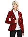 Cekaso Women's Peplum Blazer One Button Crop Frill Ruffle Hem High Low Work Blazer, Red, USsize L1=Tagsize XXL