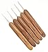Dreadlocks Crochet Hook for Hair Bamboo Handle,Locs Crochet Needle Steel Crochet Hook Lock for Braid Craft 5pcs(0.5mm+0.75mm+1.0mm+1.25mm+1.5mm)