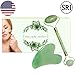 Jade Roller for Face and Gua Sha Stone Massage Tool Set by SRI - Natural Face Roller for Toning & Wrinkles - Authentic Face Massager that Reduces Puffiness to Promote Soft and Firm Skin