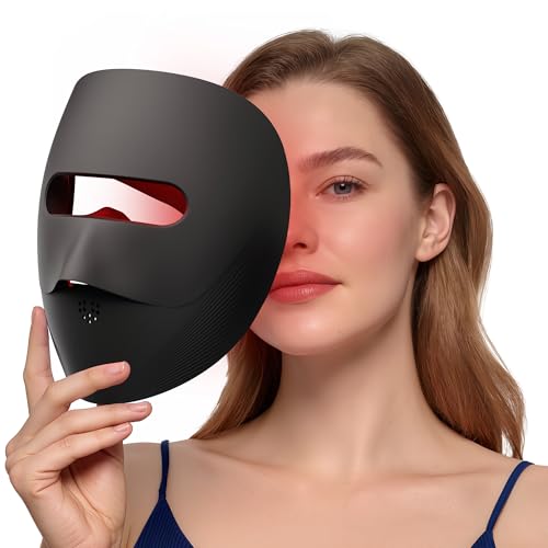 VRAIKO 9D LED Face Mask | Red Light Therapy Mask with 4 Modes, 328 LEDs, 3D Airflow Design & Light-Lock for Ultra-Comfortable Facial Spa | Premium Beauty Gifts for Women Men (Black)