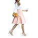 Misscat Women Stretch Waisted Flared Plain Knee-High Pleated Long Skirt Small Pink