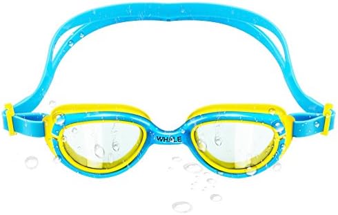 Global-store Kid Swim Goggles, Children Anti-fog UV Protection Swimming Glasses, Adjustable Waterproof Swim Goggles Eyeglasses for Kids and Early Teens (Yellow and Blue)