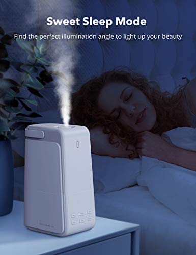 4L Quiet Humidifiers for Large Room,Ultrasonic Cool Mist Humidifiers with Humidistat,Plants humidifier indoor,Easy Use,LED Display,Sleep Mode,Large Room Humidifiers for Bedroom/Home, White