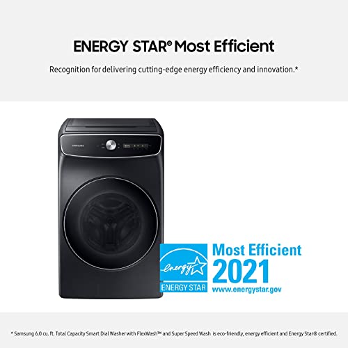 SAMSUNG 6.0 Cu Ft. Smart Dial Front Load Washer, Wash 2 Loads in 1