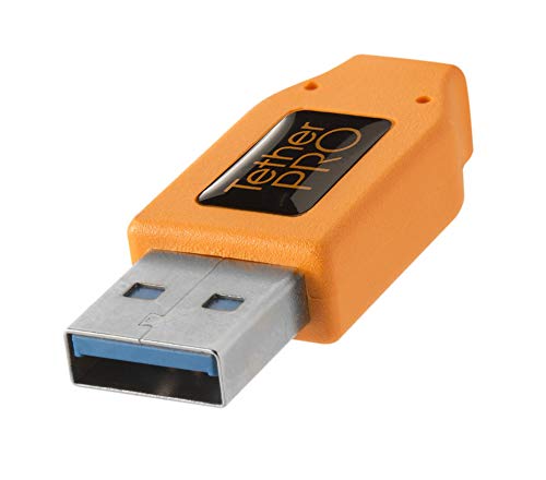 TetherPro USB 3.0 SuperSpeed Micro-B Cable, 15 feet, High-Visibility Orange (Certified Refurbished)