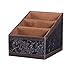 Top Grade Vintage Retro Flower PU Leather Desktop Storage Office Desktop Organizer Remote Control Holder