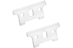 FOXSONIC 2pcs Replacement Ceramic Blade for 04521 t outliner Hair Trimmer andis Gtx GTO T-Outliner Trimmer Ceramic movable blade Replacement T Blade (WHITE)