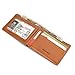HISSIMO Mens Slim Front Pocket Wallet ID Window Card Case with RFID Blocking - Brown