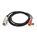 SiYear Unbalanced XLR Y Splitter Patch Cable, 1 XLR Female to 2 RCA Male Plug Adapter Cable, 3 Pin XLR mic Splitter,2RCA to XLR 5 FT (1.5m)