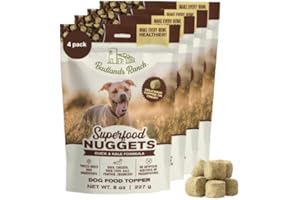 BADLANDS RANCH Superfood Nuggets – Freeze-Dried Raw Dog Treat & Food Topper, Nutrient-Dense Duck & Kale Formula, High Protein, No Artificial Additives, 8oz Bags (4-Pack Bundle)
