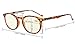 UV Protection,Anti Blue Rays,Reduce Eyestrain,Oval Computer Reading Glasses(Clear,Amber Tinted Lenses) +2.0