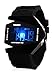 Military Cool LED Display Colorful Light Digital Sport Stealth Fighter Style Watch with Silicone Strap