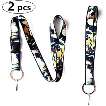 lanyard crimmy keychain holder buckle sided badge strap neck band double