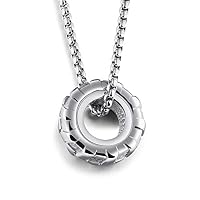 Rainbowie Silver Stainless Steel Personality Classic Tire Wheel Men