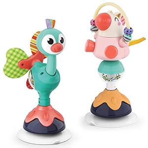 iPlay, iLearn Baby Rattles Set, Infant High Chair Toys W/ Suction Cup, Grab N Spin, Interactive Development Baby Tray…