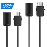 Amprich SNES Extension Cable 3M / 10ft SNES Extension Power Cord for Super Nintendo SNES Classic Edition Controller (2017) and Mini NES Classic Edition [2Pack]
