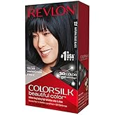 Revlon Colorsilk Beautiful Color, Natural Blue Black [12] 1 ea (Pack of 5)
