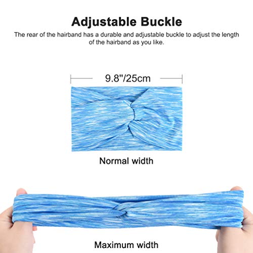VBIGER 6 Pack Women Headband Criss Cross Head Wrap Hair Band Stretchy Headwraps Yoga Running Sports Hairband for Women (Set 3 (6 Pack))…