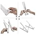 Elekin Laptop Stand, Portable MacBook Stands, Foldable Desktop Notebook Holder, Adjustable Eye-Level Ergonomic Laptop Riser for Notebook Thinkpad MacBook Pro/air, Aluminum Metal (White)
