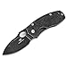 Mossy Oak Folding Pocket Knife, EDC Utility Tool with Drop Point Blade and Frame Lock Handle - for Survival, Camping, Hunting (Black Stone Wash)