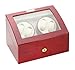 Diplomat 31-414 Cherry Wood Quad Watch Winder with Off-White Leather Interior