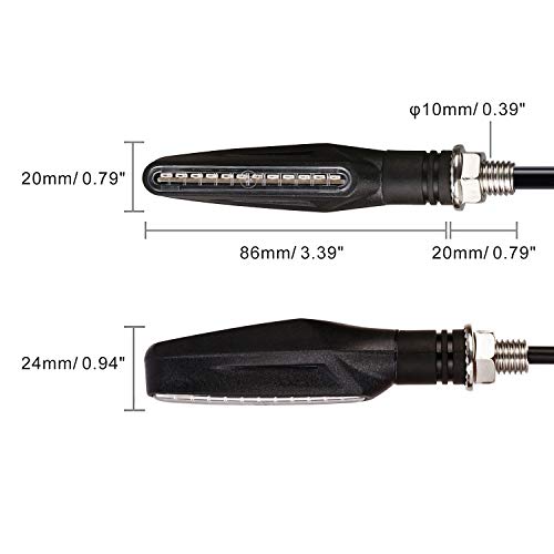 Yizhet Knipperlichten 12 Volt voor Motorfiets LED Richtingaanwijzers Vloeiende Universele Waterdichte Indicator met… - Image 3
