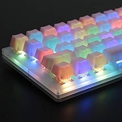 HMANE 109 Keys POM Jelly Keycaps Set, Rainbow Blank