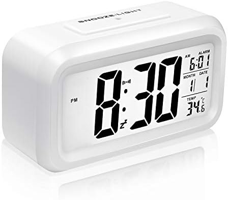 Digital Alarm Clock, Mogomiten Smart Large LCD Digital Display Mute Luminous Alarm Clock With Snooze, Progressive Alarm and Night Light Features, Operated For School/Office/Home, A good Gift for Child