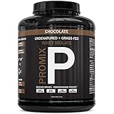 PROMIX: #1 Chocolate Undenatured Grass Fed Whey Isolate. Cold Processed -> Multi-Stage Micro-Filtration. 30G Protein /6.9G BCAA /.5G Fat /2G Carbs / <1g Lactose.Easy to Mix. (5LB Bulk). Chocolate