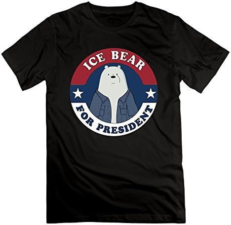 Jocima Men's We Bare Bears Ice Bear For President T Shirts Black