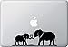 Elephant Mom and Baby Making Heart Compatible With Trunks Decal Vinyl Sticker|MacBook Laptop Computer Cars Trucks Vans Walls| BLACK |8 x 3.75 in|CCI858