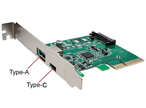IO Crest IOCrest USB 3.1 Gen II 10Gbps 2-Port Full-Duplex Controller X4 Slot Card Type-C and Type-A Ports Components Other SI-PEX20189