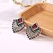 super Blackzone Lovely Girl Daily Makeup Women Vintage Ethnic Style Rhinestone Earrings Fan-Shaped Bohemian Ear Stud Gift