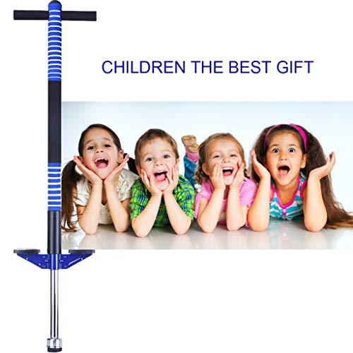 Pogo Sticks for Kids Ages 5 and Up, SIN+MON Toddler Balance Training Toy Hoppers Jump Stick with Rubber Tips, Metal Bounce Stick Bungee Toy Fitness Equipment for Boys and Girls【Ship from USA】 (Blue) - Thumbnail 6