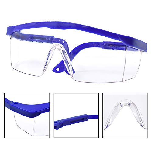 Oral Dentistry Dental Goggles Glasses Clear Safety Glasses with Anti-Fog Lens,Blue Frame