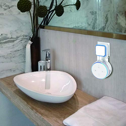 Cozycase Outlet Wall Mount Hanger Holder for Dot 3rd Generation, A Space-Saving Solution for Your Smart Home Speakers,Built-in Cable Management, Plug in Kitchens, Bathroom and Bedroom- White - Thumbnail 6