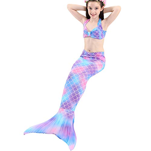 Girl's Mermaid Tail Swimsuit for Swimming Bikini Set Sea-Maid Princess Bathingsuit