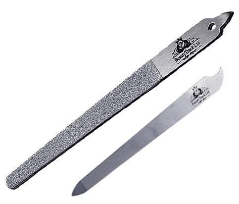 Podiatry Diamond Deb Foot Dresser P2 - Rough and fine Diamond Coating - Pedicure Double Sided Foot Care Rasp Tool - CE Approved 16cm Stainless Steel Nail File Slim Pattern