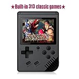 Huongoo Handheld Game Console, Portable Video Game 3 Inch HD Screen 313 Classic Games,Retro Game Console Can Play on TV, Good Gifts Kids to Adult. (Black)